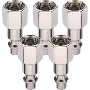HARFINGTON 5pcs Industrial Air Plug 1/4" NPT Female M Style High Flow Quick Connect Air Fittings Air Compressor Accessories