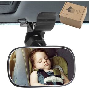Jonmon Automotive INTORIOR REARVOW MIRROR - سيارة مقطع صغير قابل للتعديل في مواجهة الخلفية الخلفية المشبك مرآة محدب على السيارة أو شاحنة الشمس (الأصلي)