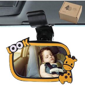 JONMON Automotive Interior Rearview Baby Mirror - Car Small Clip-On Adjustable Facing Back Rear View Seat Convex Mirror Clip on Car or Truck Sun Visor (Original)