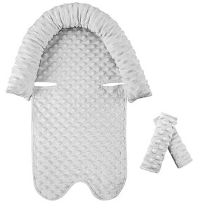 Infant Car Seat Head Support Rainbow Baby Carseat Head Support Cushion & Strap Covers for Newborns Ultra Soft Minky Dot Fabric Perfect for Baby Carseats, Strollers, Swing, and Bouncers