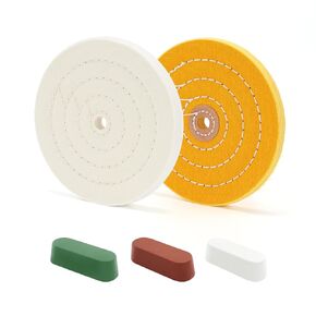 SCOTTCHEN Buffing Polishing Wheel 6 inch (70 Ply) Extra Thick for Bench Grinder Tool with 1/2" Arbor Hole 2 PCS