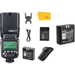 Godox V860II-N 2.4G TTL Li-on Battery Camera Flash with Godox VB18 Replacement Rechargable Li-ion Battery Compatible for Nikon D800 D700 D7100 D7000 D5200 D5100 D5000 D300 D300S D3200 D3100 D3000