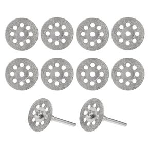 uxcell 10pcs 22mm 8 Holes Diamond Coated Rotary Cut Off Grinding Wheel Discs W 1/8" Mandrel