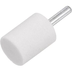 uxcell Cylindrical Abrasive Mounted Stone Polishing Bits 1/4" Shank 0.63" Diameter White Corundum Grinding Wheel Rotary Tool for Deburring Buffing 15pcs