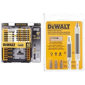 DEWALT Screwdriver Bit Set, Impact Ready, FlexTorq, 40-Piece with Bit Set with Magnetic Drive Guide (DWA2T40IR & DW2095)