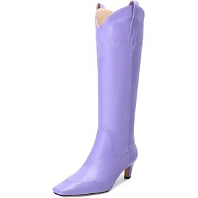 Knee High Boots for Women Low Heeled Square Toe Pull on Long Boots Casual Comfortable Fashion Tall Boots 1.8 Inch