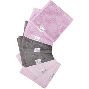 Copper Pearl 6 Ultra Soft Baby Bath Washcloths Premium Large Soft Lily (Purple/Lavender/Gray) 11" x 11" Towels