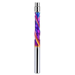 Up & Down Cut Spiral Flush Trim Router Bit 1/4 Inch Shank 1/4 Inch Cutting Diameter, CNC Router Bits End Mill for Wood Working