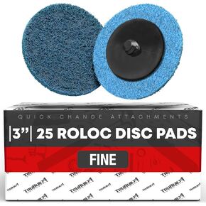 Pack of 25 3" Roloc Disc Sanding Surface Conditioning Disc SC-BL, Medium Grit, Type R - Compatible with 3M Discs or Scotch Brite Sponge - Grinding Disks Rust Remover for Metal