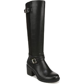 Dr. Scholl's Shoes Womens Prairie Knee High Block Heel Tall Boot Black Smooth 6 M