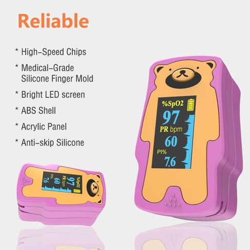 Finger Pulse Oximeter for Children,O2 Monitor Finger for Oxygen, Portable Blood Oxygen Saturation Monitor for Heart Rate and SpO2 Level, Blue(not for Newborn/Infant) in Saudi Arabia