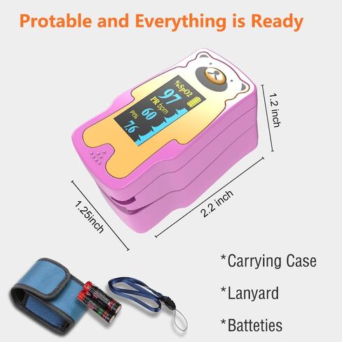 Finger Pulse Oximeter for Children,O2 Monitor Finger for Oxygen, Portable Blood Oxygen Saturation Monitor for Heart Rate and SpO2 Level, Blue(not for Newborn/Infant) in Saudi Arabia