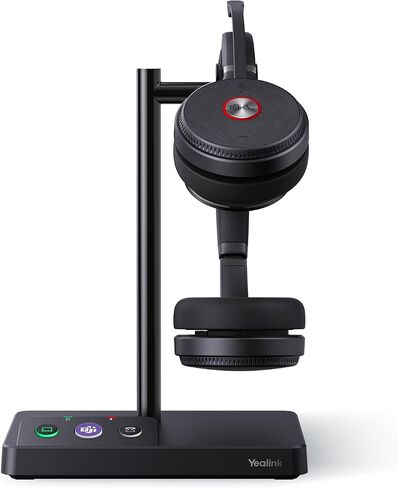 Yealink WH62 DECT Wireless Headset with DECT Base,525 Feet Range Teams/UC Zoom Certified Work Single ear Headset for Desk Phone and PC,Telephone Headset with Noise cancelling Mic,Ringer,13 H Talk Time in Saudi Arabia