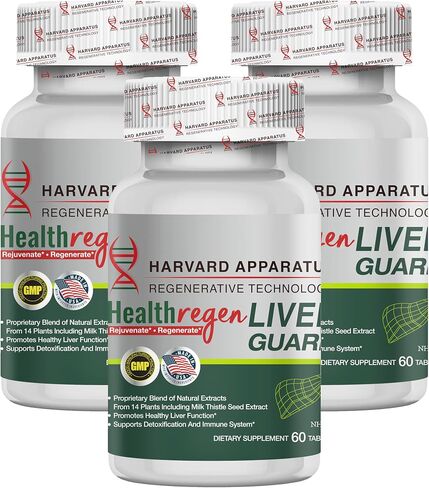 Harvard Apparatus Regenerative Liver Guard 60 Tablets - Liver Cleanse Detox & Repair, Liver Support Fatty Liver Supplement, 14+ Herbs with Silymarin Milk Thistle, Artichoke, Dandelion and More in Saudi Arabia