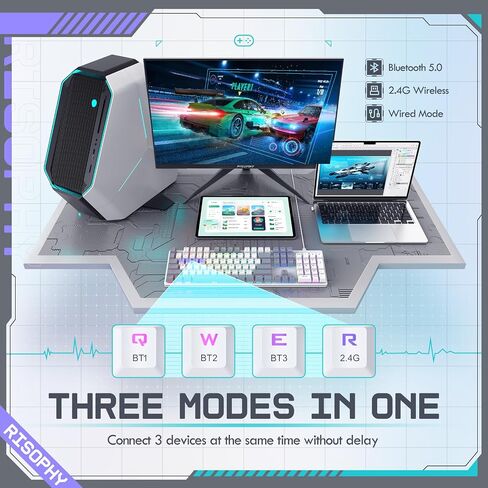 RisoPhy Mechanical Gaming Keyboard, RGB 104 Keys Ultra-Slim Backlit USB Wired Keyboard with Blue Switch, Durable ABS Keycap/Anti-Ghosting/Spill-Resistant Mechanical Keyboard for PC Mac Xbox Gamer,Pink in Saudi Arabia