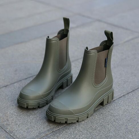 Harssidanzar Womens Rain Boots أحذية حديقة مقاومة للماء أحذية مضادة للانزلاق لأمطار قصيرة للعمل في الهواء الطلق HL217US in Kuwait