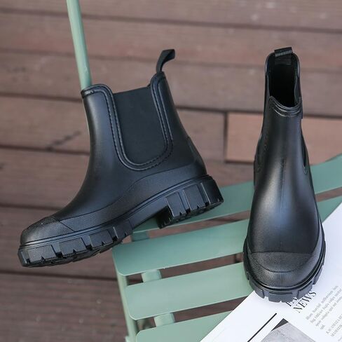 Harssidanzar Womens Rain Boots أحذية حديقة مقاومة للماء أحذية مضادة للانزلاق لأمطار قصيرة للعمل في الهواء الطلق HL217US in Kuwait