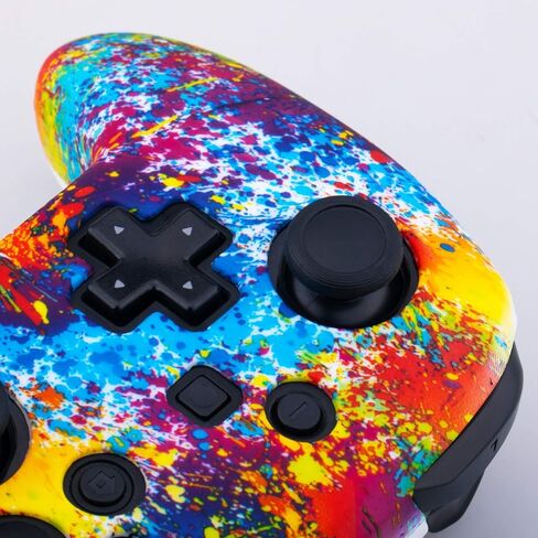 YoRHa Studded Silicone Transfer Print Cover Skin Case ONLY for Nitendo Official Switch Pro Controller x 1(Lovely Graffiti) with Pro Thumb Grips x 8 in Saudi Arabia