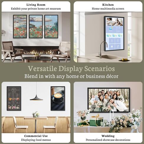 BSIMB 27 Inch Large Digital Picture Frame, 1920x1080 FHD WiFi Photo Frame Electronic 32GB Display, Wall Mount Included, Share Pictures/Videos via App Easy Setup Gifts for Mom(Non-Touch), Dark Wood in Saudi Arabia