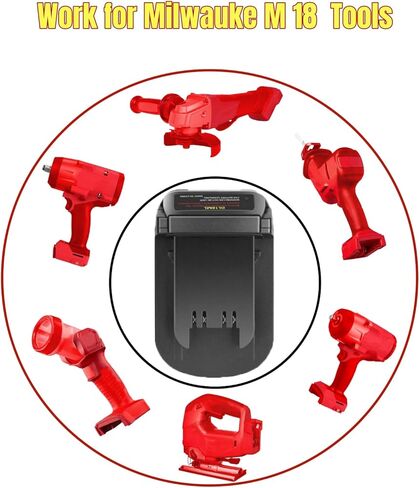 بالنسبة إلى DeWalt إلى محول بطارية Milwaukee (تم تضمين محول فقط) (لبطارية M18 إلى أدوات DeWalt 20V) in Kuwait