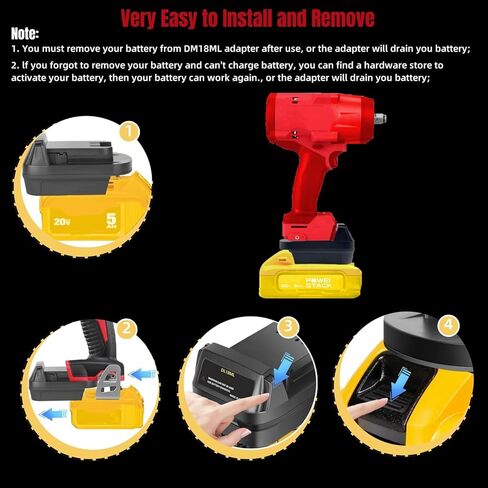 بالنسبة إلى DeWalt إلى محول بطارية Milwaukee (تم تضمين محول فقط) (لبطارية M18 إلى أدوات DeWalt 20V) in Kuwait