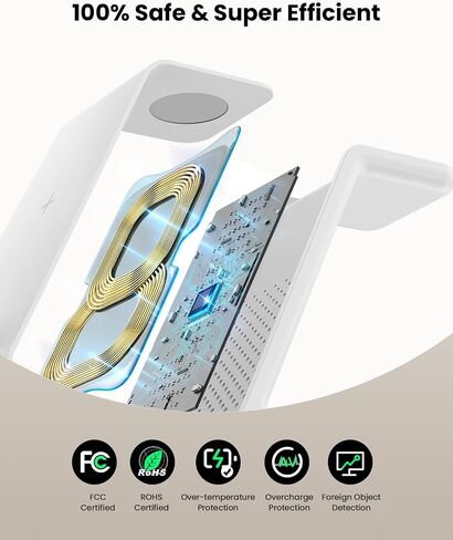 GEEKERA 3 in 1 Wireless Charging Station for Apple, Fast Wireless Charger Stand Dock for iPhone 17 16 15 14 13 12 11 Pro Max Plus XR XS X, Apple Watch Ultra/11/10/9/SE/8/7/6/5/4/3/2, AirPods Pro/4/3/2 in Saudi Arabia