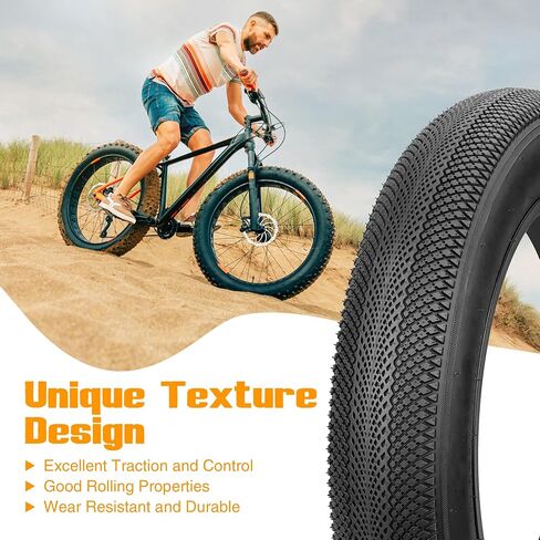 ZUKKA Bike Tire 24 x 4.0 Fat Bike Tire Replacement Tire Folding Mountain Bike Tire High-Density Bike Tires for Snow Beach BMX MTB Electric Bike in Saudi Arabia