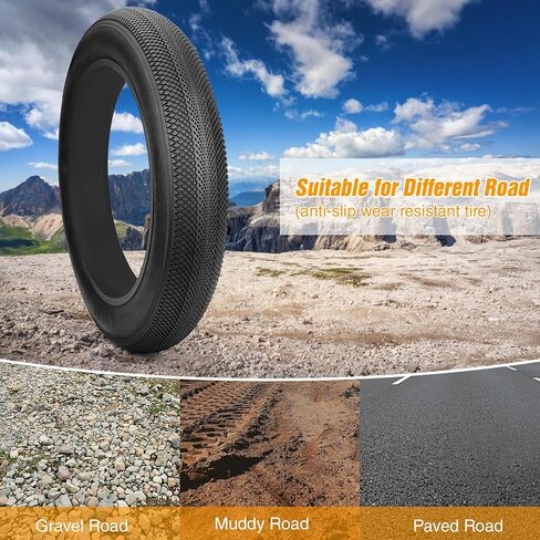 ZUKKA Bike Tire 24 x 4.0 Fat Bike Tire Replacement Tire Folding Mountain Bike Tire High-Density Bike Tires for Snow Beach BMX MTB Electric Bike in Saudi Arabia