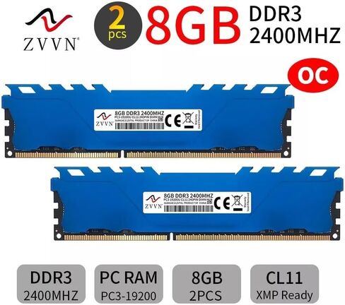 مجموعة DDR3 16 جيجابايت (2 × 8 جيجابايت) 2400 ميجاهرتز (PC3-19200) غير مخزنة غير مخزنة وغير ECC UDIMM 240 Pin جهاز كمبيوتر شخصي وحدة ذاكرة سطح المكتب ترقية ذاكرة الوصول العشوائي in Saudi Arabia