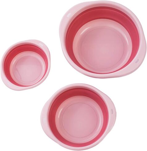3-Pack Collapsible Wash Basin Set, Baby Kids Wash Basin Dish Tub for Travel Home, 3 Different Sizes Set Space Saving Blue in Saudi Arabia