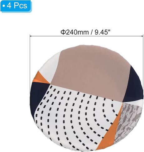 PATIKIL 9.5" Round Bar Stool Cover, 2 Pack Washable Elastic Stool Cushion Cover for Diameter 12"-18" Chair, Black White Orange in Saudi Arabia