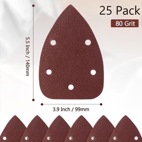 25 PCS 240 Wit Mouse Detail Sander Sander ، 5 Hole Detail Sanding Pads for Palm Sander ، Hook and Loop Mouse Santpaper Pads Sander fads for Sanding Folishing in Kuwait