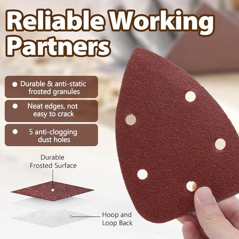 25 PCS 240 Wit Mouse Detail Sander Sander ، 5 Hole Detail Sanding Pads for Palm Sander ، Hook and Loop Mouse Santpaper Pads Sander fads for Sanding Folishing in Kuwait