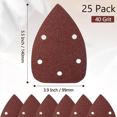 25 PCS 240 Wit Mouse Detail Sander Sander ، 5 Hole Detail Sanding Pads for Palm Sander ، Hook and Loop Mouse Santpaper Pads Sander fads for Sanding Folishing in Kuwait