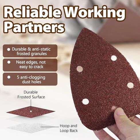 25 PCS 240 Wit Mouse Detail Sander Sander ، 5 Hole Detail Sanding Pads for Palm Sander ، Hook and Loop Mouse Santpaper Pads Sander fads for Sanding Folishing in Kuwait