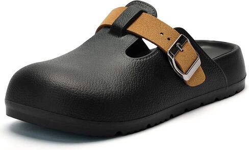 Axcone Womens Clogs Soft Footbed Mules Non-Slip Garden Work Shoes Double Buckle Adjustable EVA Flat Sandals in Saudi Arabia