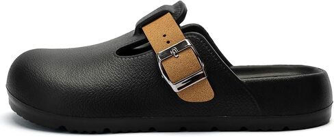 Axcone Womens Clogs Soft Footbed Mules Non-Slip Garden Work Shoes Double Buckle Adjustable EVA Flat Sandals in Saudi Arabia
