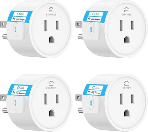 EIGHTREE Smart Plug, Smart Plugs That Compatible with Alexa and Google Home, Compatible with SmartThings, Smart Outlet with WiFi Remote Control and Timer Function, 2.4GHz Wi-Fi Only, 4 Packs in Kuwait