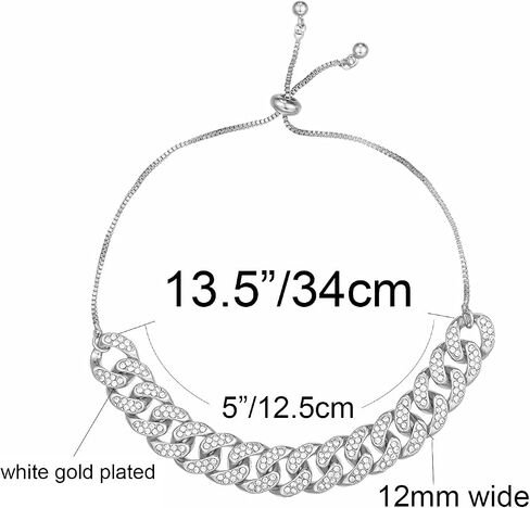 kelistom Gold Cuban Link Anklet for Women Men, 18K White Gold Plated Hip-hop Rhinestone Filled Ankle Bracelets for Women Teen Girls in Saudi Arabia