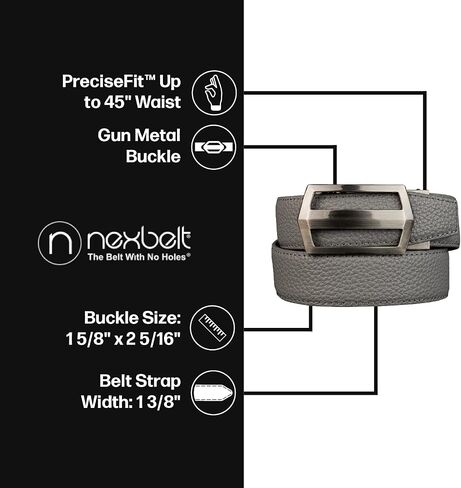 Men's Belt, Nexbelt Ratchet Leather Texture Classic Colour Pitch Black V.4 Golf Belt in Kuwait
