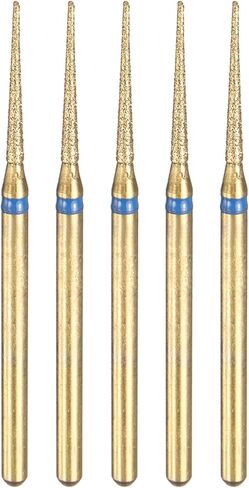 HARFINGTON 5PCS 200-230 فليت ماس ​​طحن بت 1.4 ملم رأس مدبب 2.35 ملم شانك 14 ملم طول التيتانيوم مطلي الحجرات الحفر الأداة دوارة للأظافر تلميع الطحن in Kuwait
