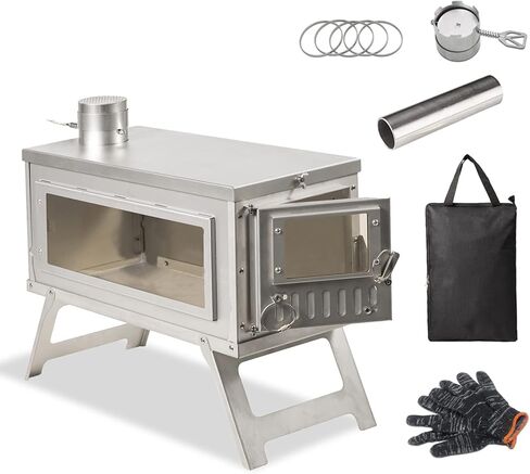 Backpacking Camp Stove Portable Stove for Camping, Ice-fishing, Cookout, Hiking, Travel, Portable Camp Wood Stove with 8.2' Chimneys in Saudi Arabia