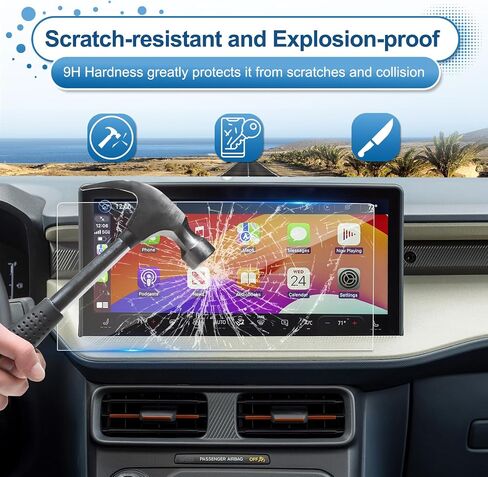 2022 2023 2024 واقي شاشة Maverick لـ Ford Maverick (XL/XLT/Lariat) شاشة لمس SYNC® 3 مقاس 8 بوصات، زجاج مقسى 9H 2024 2023 ملحقات Maverick Hybrid طبقة حماية شفافة عالية الدقة 8 بوصات in Saudi Arabia