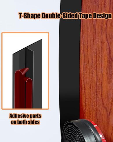 Orghtin T-Shaped Silicone Seal Strip, Clear Door Sealer Weather Stripping Door Seal Strip, 20Ft Door Draft Stopper for Side of Door in Saudi Arabia