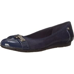 AK Anne Klein Sport Women's Able Fabric Ballet Flat, Navy, 6.5 M US