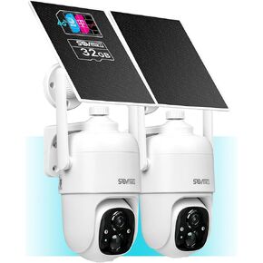 Sovmiku 3CQ1 AI 2K Solar Security Camera Wireless Outdoor,Battery Powered Camera,Two-Way Audio,PIR Motion Detection,Easy to Setup,Pan/Tilt 360° View,Color Night Vision,Audible Flashlight Siren,SD Slot