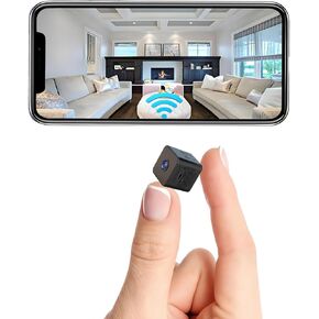Wireless Hidden Camera, HD Mini spy Camera for Office& Home Micro Security Small Nanny Hidden Camera with Video with Night Vision Compatible with iOS & Android
