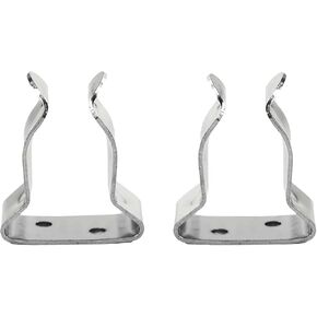 MARINE CITY Stainless Steel Fine Polished General Purpose Storage Clips Strong and Sturdy Versatile Hook Spring Clamp Holders (1-1/8 Inches to 1-1/2 Inches) for Boats – Ships – Marines (2 Pcs)