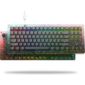 Womier G75 75% Keyboard, Hot Swappable Mechanical Keyboard, TPO and Gasket Dual-Mount Retro Gaming Keyboard, Knob Control Custom Keyboard RGB Backlit, Pre-lubed Stabilizer for Mac/Win (Coffee Switch)