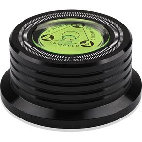 Record Weight Disc Stabilizer 10.2Oz Turntable Level with Bubble 50Hz Speed Measure Strobe Scale Record Puck LP Weight Aluminum Vinyl Clamp for Record Player Phonograph (Black)